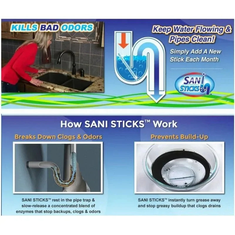 Bâtons de Décontamination Sani-Sticks pour un Drainage sans Tracas